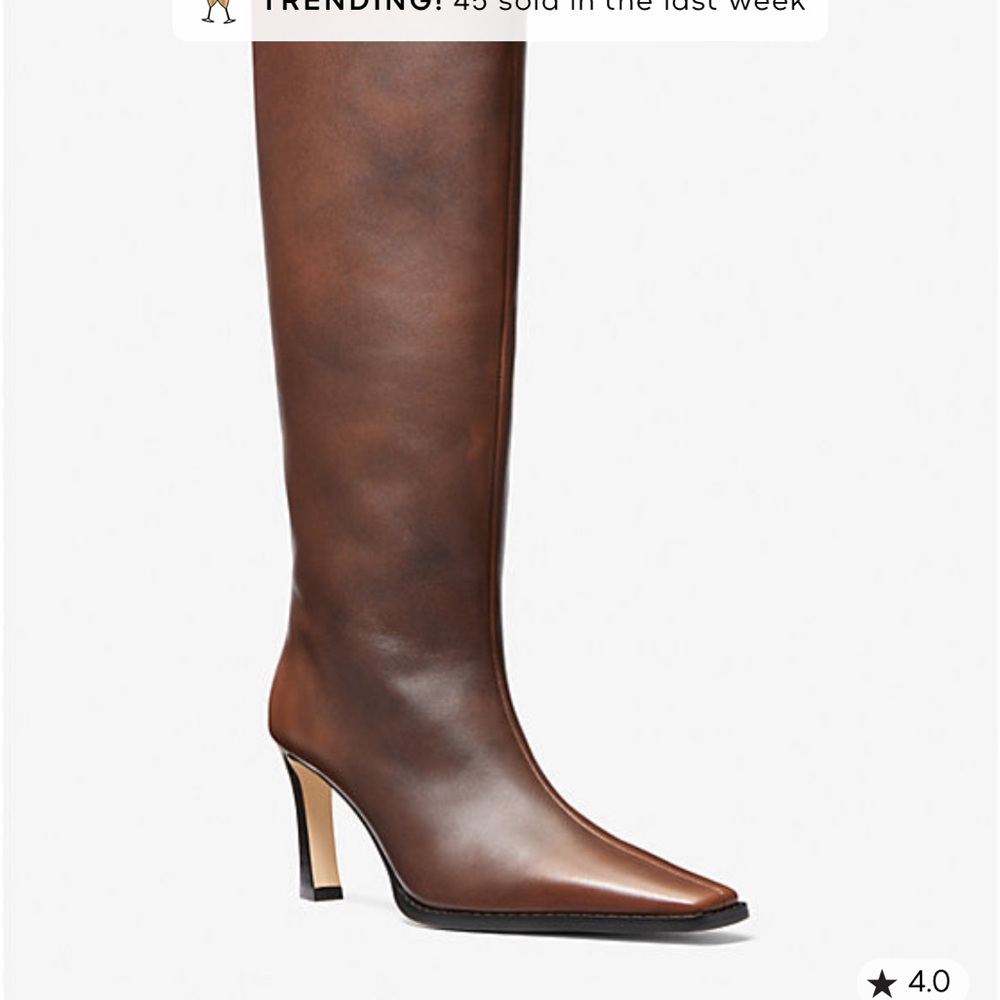 Brand new Michael Kors brown burnished leather boots